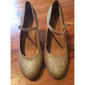 Mary Jane Stiletto Champagne Glitter Pumps