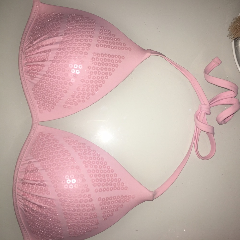 sparkly diva pink swim suit top