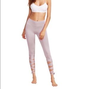 LILAC LACE UP YOGA PANTS