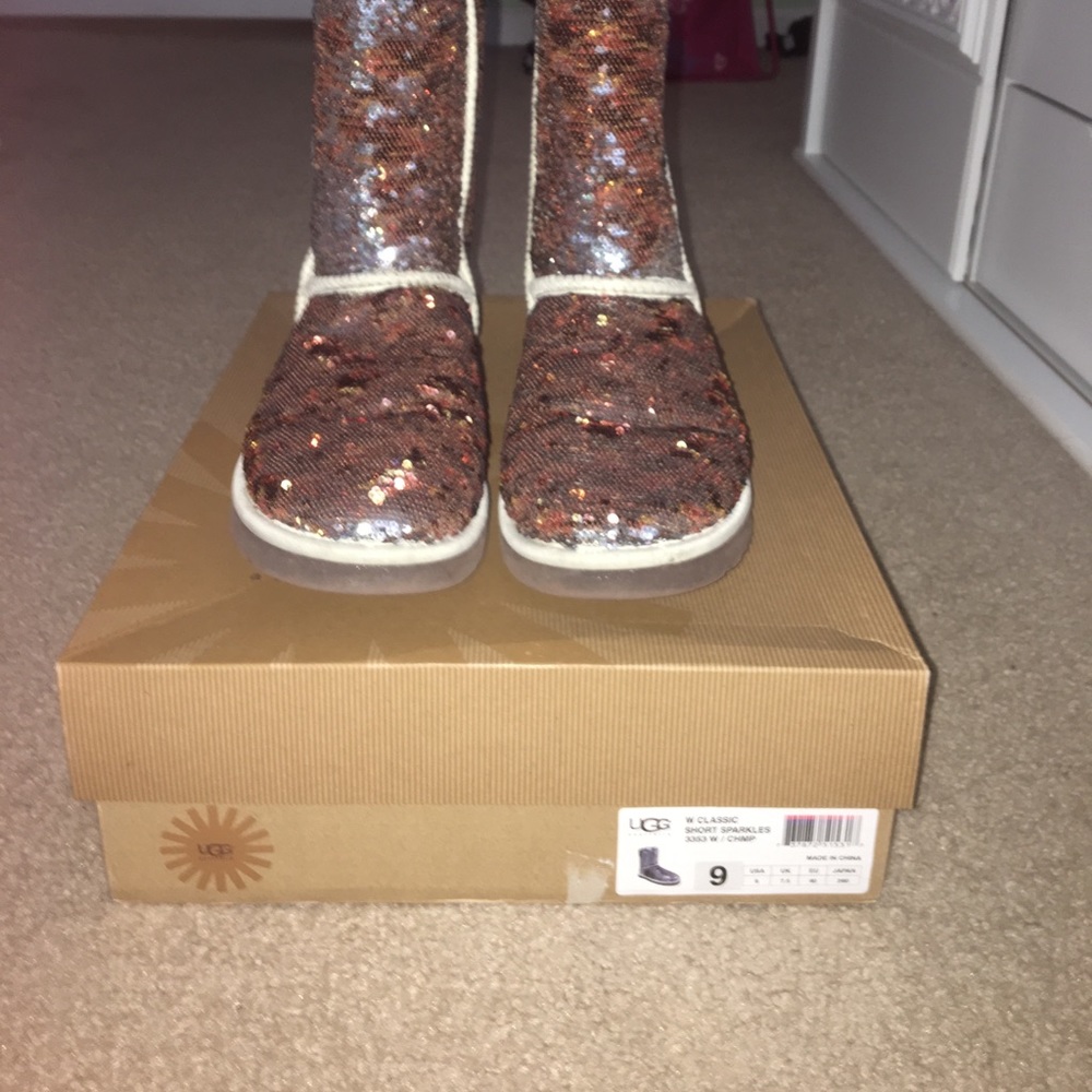 UGG Australia sparkly brown and silver boots