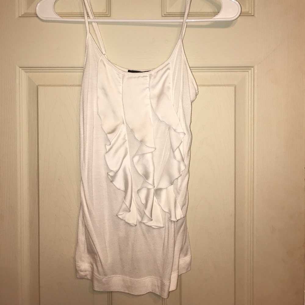 White Ruffled Tank Top