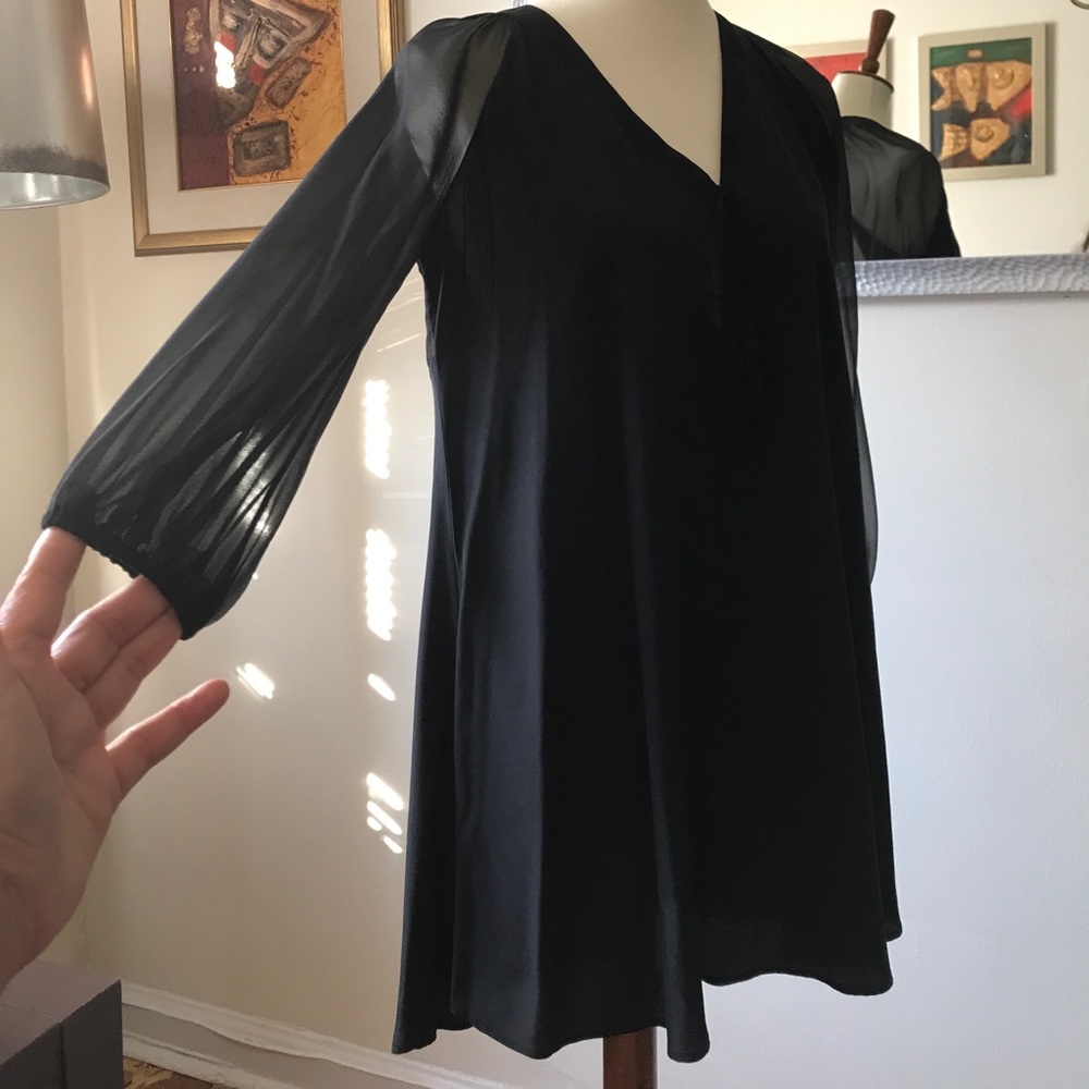 Elizabeth and James black silk dress