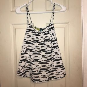 Tank Top with Black and White Print