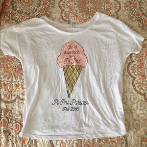 Pi Beta Phi ice cream shirt; Bella Canvas