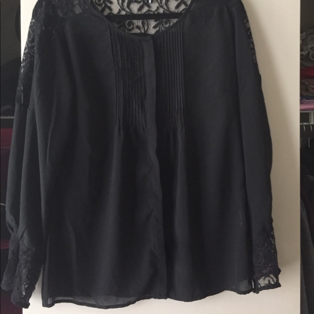 Black net blouse