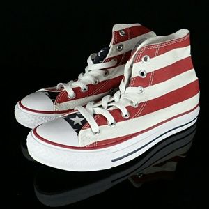 Converse American Flag Hi Top Shoes M5 W7 - New