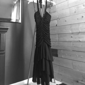 Black formal cocktail dress