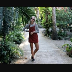 Maroon Corduroy Jumper Dress