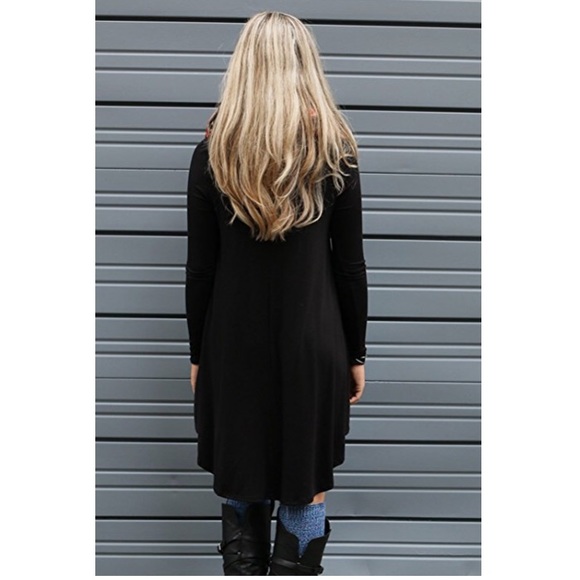 💕HP!💕Casual T-shirt Dress Black short/long slv - Picture 2 of 7