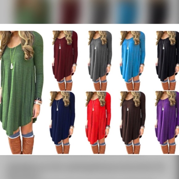 💕HP!💕Casual T-shirt Dress Black short/long slv - Picture 4 of 7