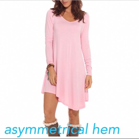 💕HP!💕Casual T-shirt Dress Black short/long slv - Picture 5 of 7