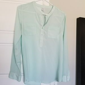 Sheer mint blouse