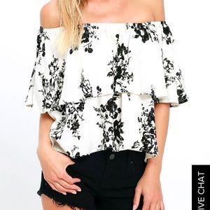 Ruffle off the shoulder top