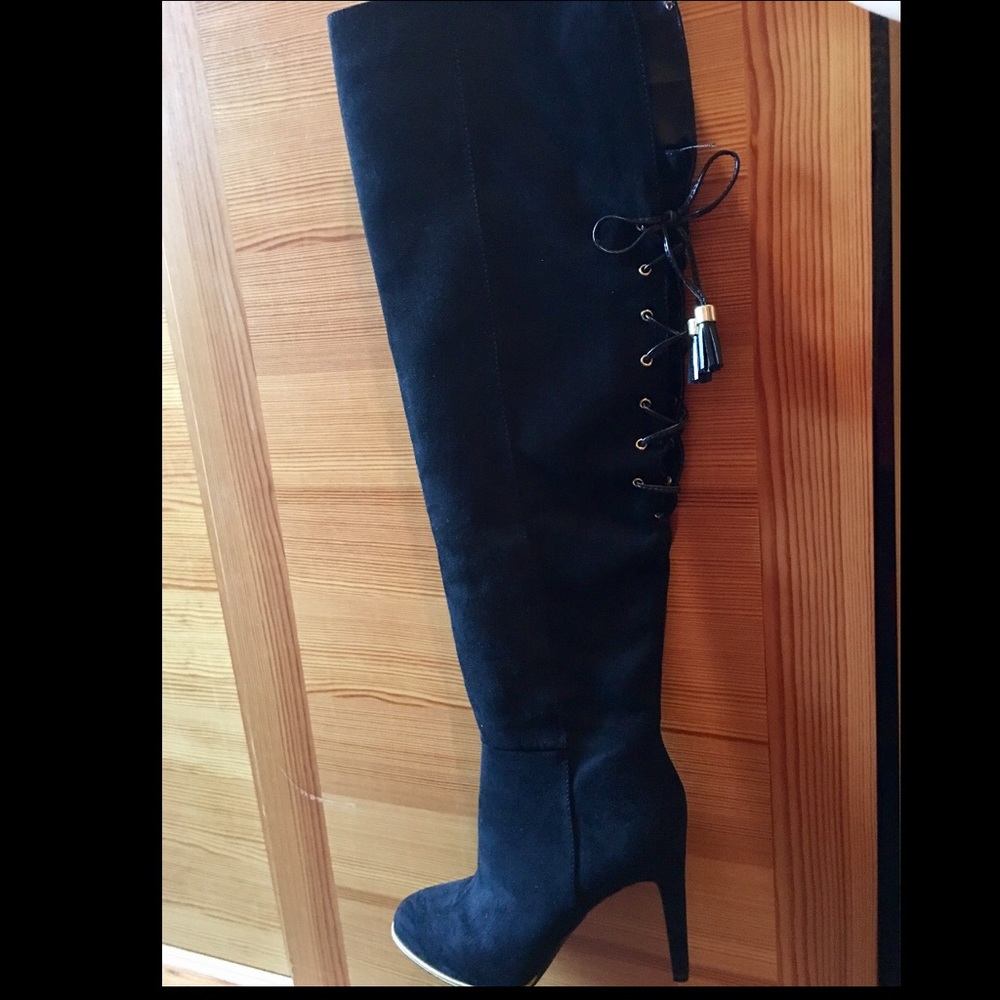 Sam & Libby Black Suede Over-the-Knee boots