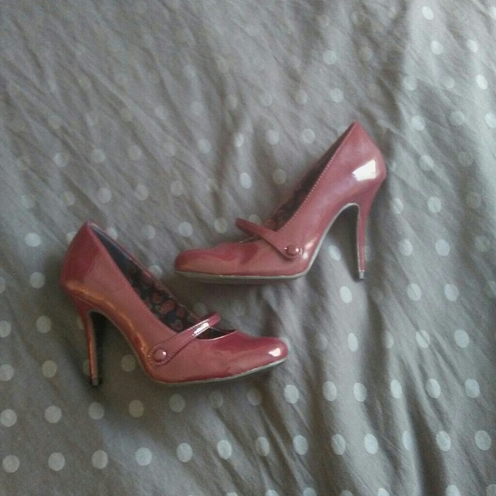 Maroon Patent-Leather Mary Janes