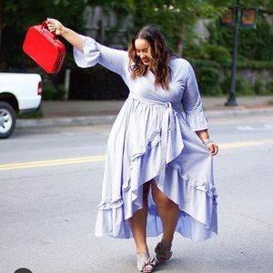 Who what wear target Striped flare wrap dress