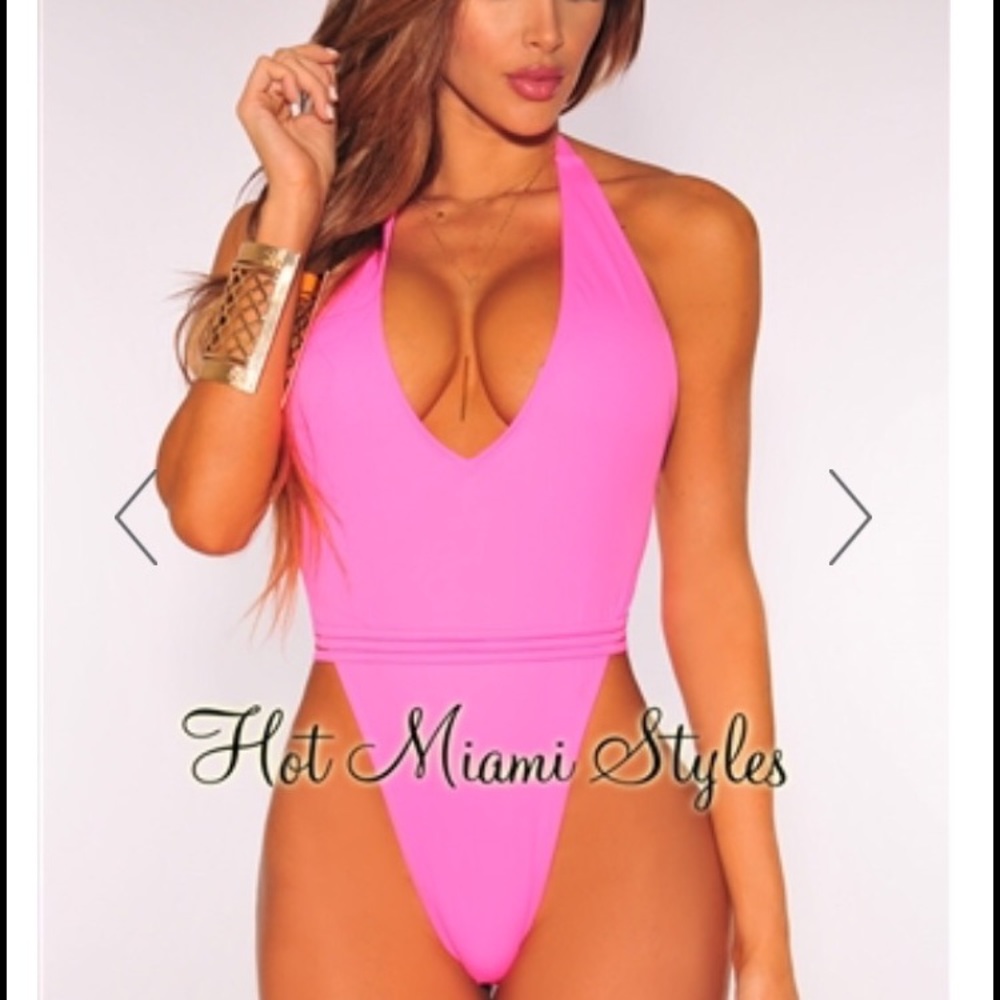 Hot Miami Styles hi-cut one piece swim suit