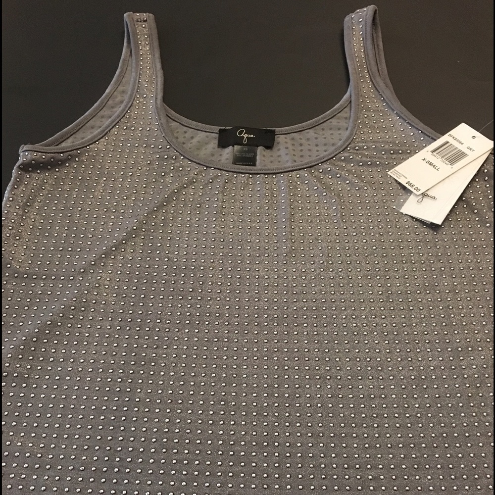 Aqua Grey beaded top