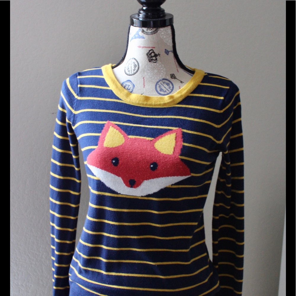 Fox sweater,s vintage, pinup, ModCloth
