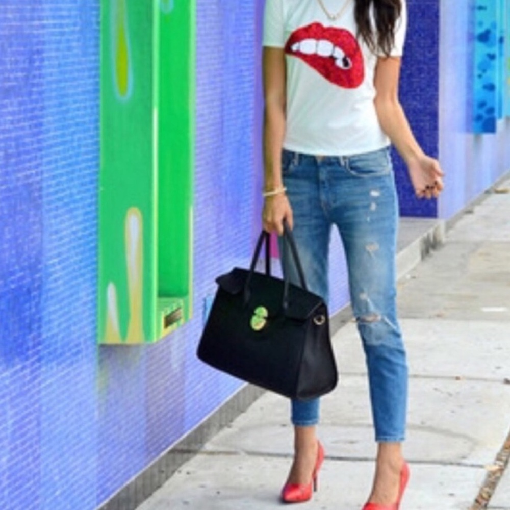 Sequin & Sparkle Lip T-Shirt. Price firm. - Picture 3 of 6