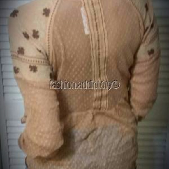 FREE PEOPLE SHEER MESH PEASANT DRESS TUNIC TOP XS - Picture 5 of 5