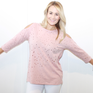 Distressed Cold Shoulder top