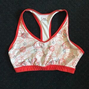 Orange multicolor under armor sports bra sz:medium