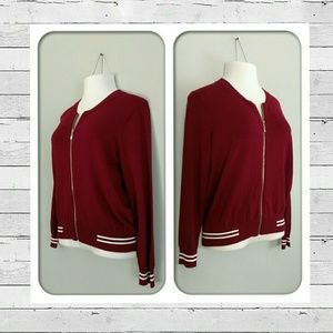 Michael Sweater/Jacket Wine/ White Stripes