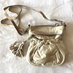 Anthropologie Lucky Penny White Leather Bag