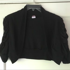 2x Ruched Black Shrug
