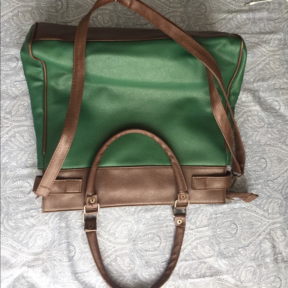 Beautiful green brown leather bag