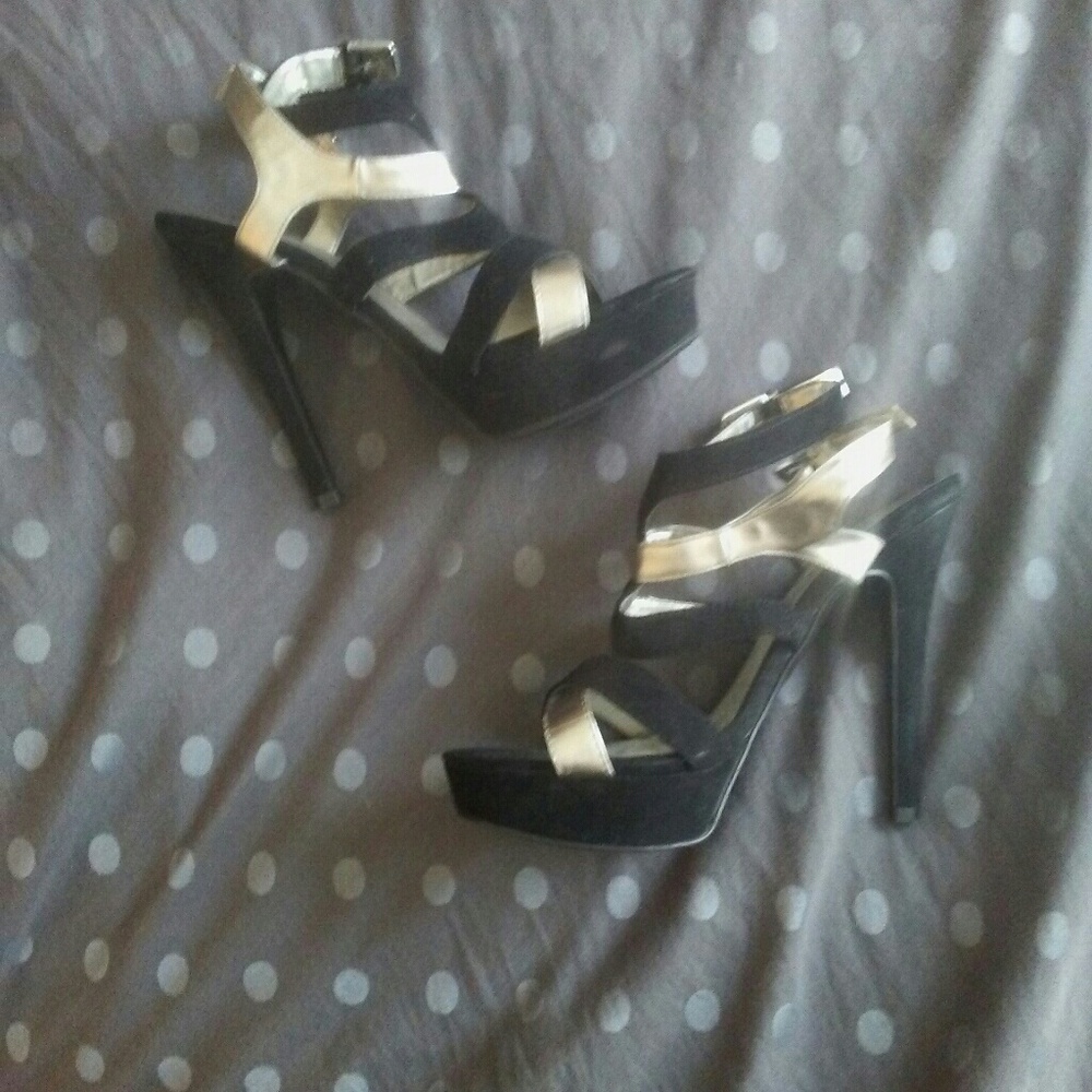 Guess Black and Silver Platforms