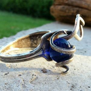 Silver plated fork bracelet