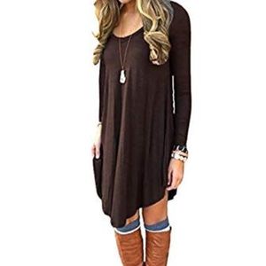 7400167 Coffee Patterned Dress
