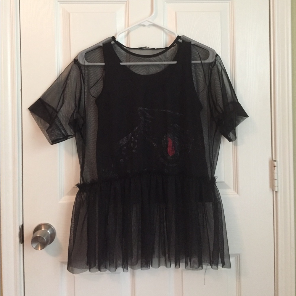 Black sheer babydoll top