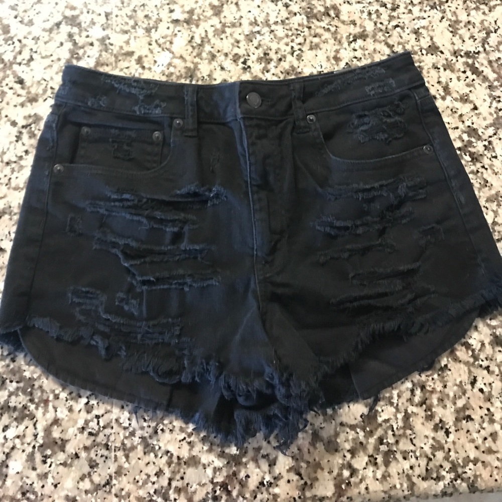 AEO Black Denim Shorts