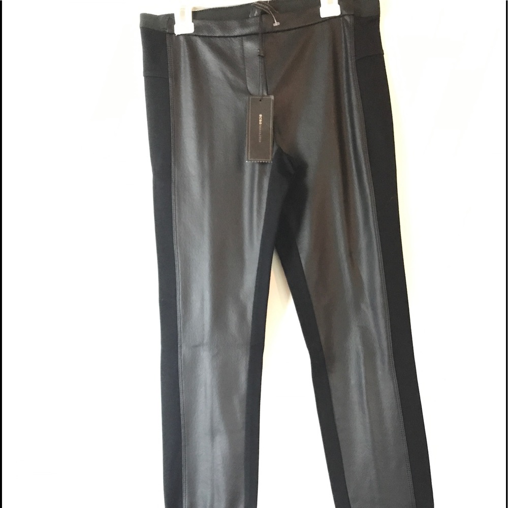 Skinny leggings bcbg faux leather pannel