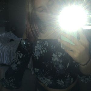 Hollister floral off the shoulder crop top