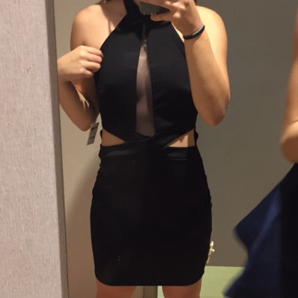 black tight dress