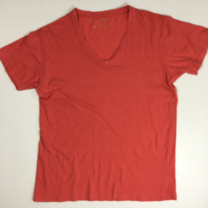 ZARA BASIC V-Neck T-Shirt Coral