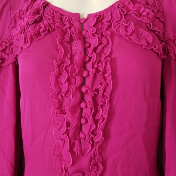 FUSCHIA NANETTE LEPORE FRILLY TOP