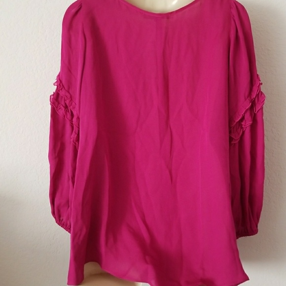 FUSCHIA NANETTE LEPORE FRILLY TOP