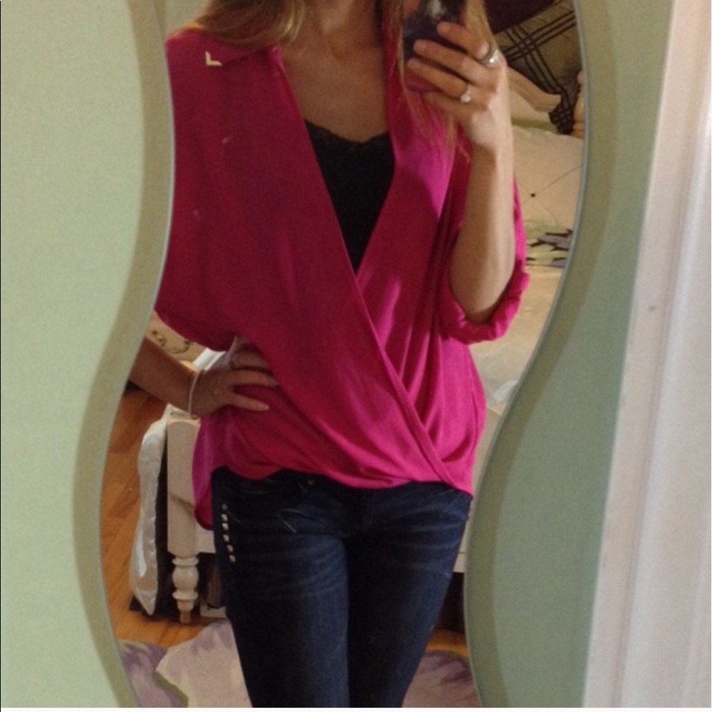 Pink flowy top
