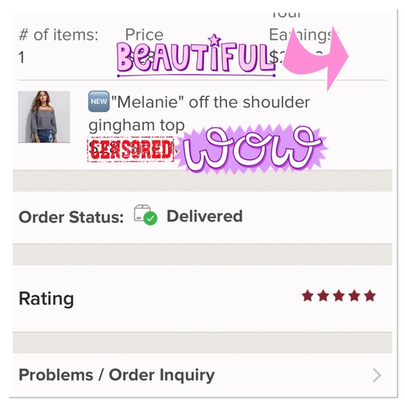 5⭐️rated"Melanie" off the shoulder gingham top - Picture 4 of 6