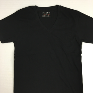 ZARA BASIC V-Neck T-Shirt Black