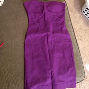 Body central strapless purple dress