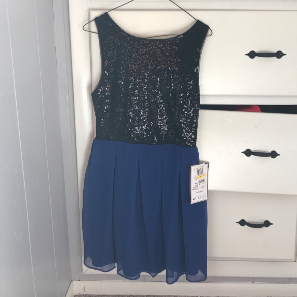 B darlin black and blue sequin dress
