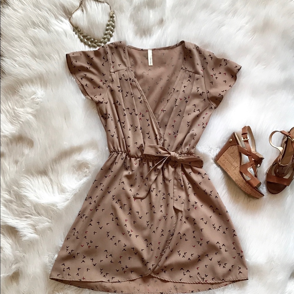 Taupe wrap dress!!