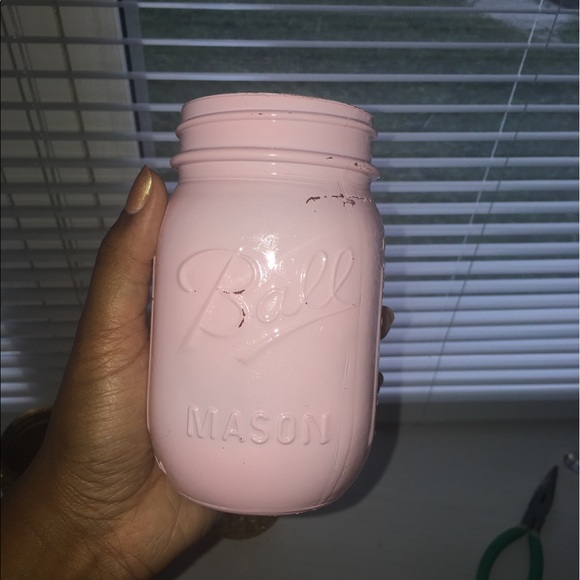 Mason jar set. Two gold, one white, one pink - Picture 4 of 4