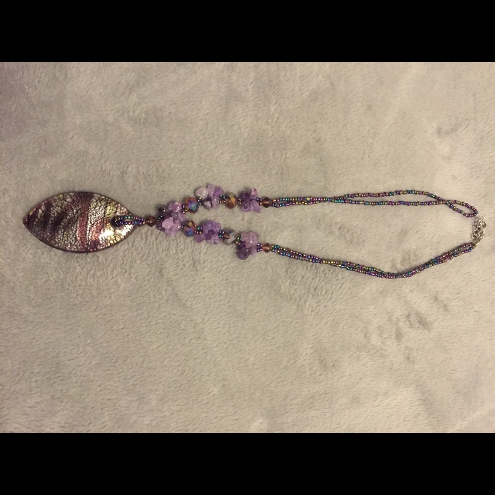 Purple stone necklace